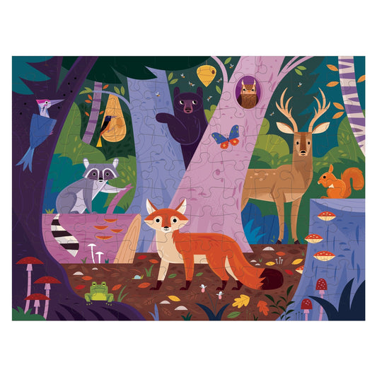 Forest Above & Below 100 Piece Double-Sided Puzzle - Mudpuppy