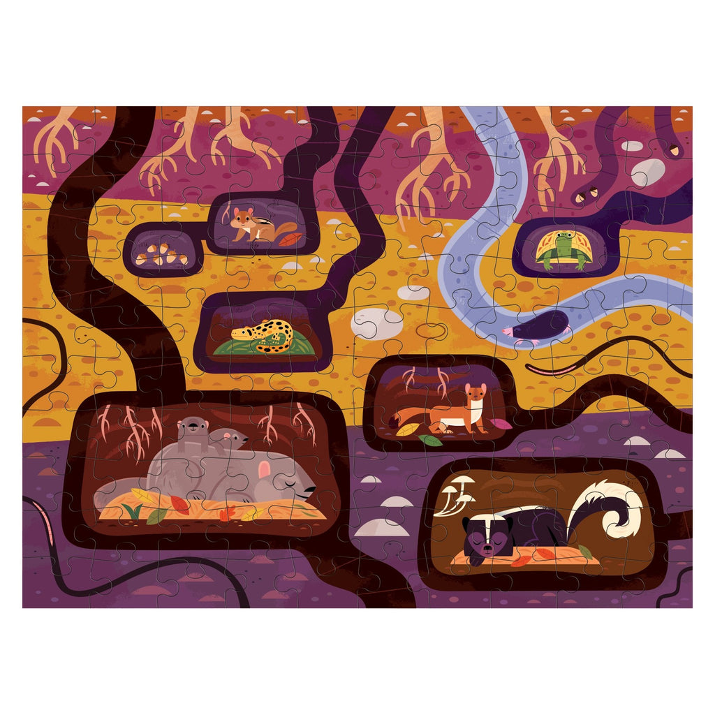 Forest Above & Below 100 Piece Double-Sided Puzzle - Mudpuppy