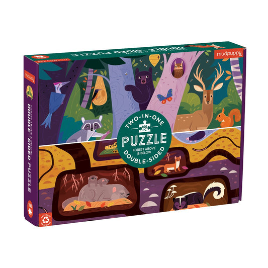 Forest Above & Below 100 Piece Double-Sided Puzzle - Mudpuppy