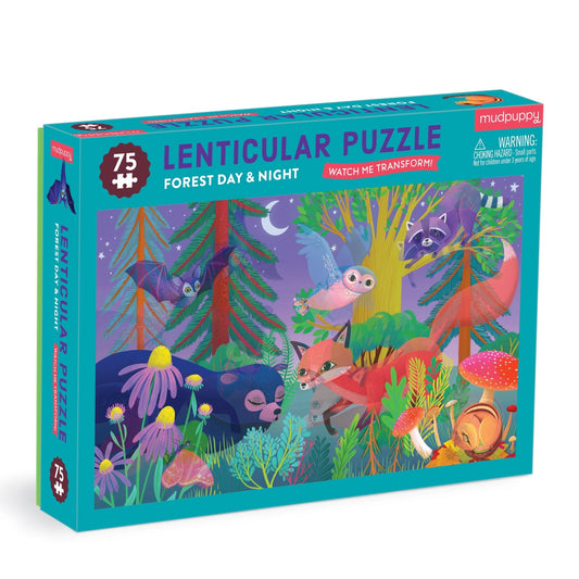 Forest Day & Night 75 Piece Lenticular Puzzle - Mudpuppy