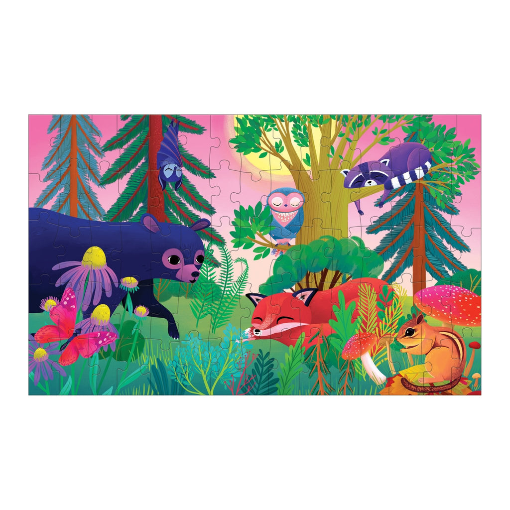 Forest Day & Night 75 Piece Lenticular Puzzle - Mudpuppy