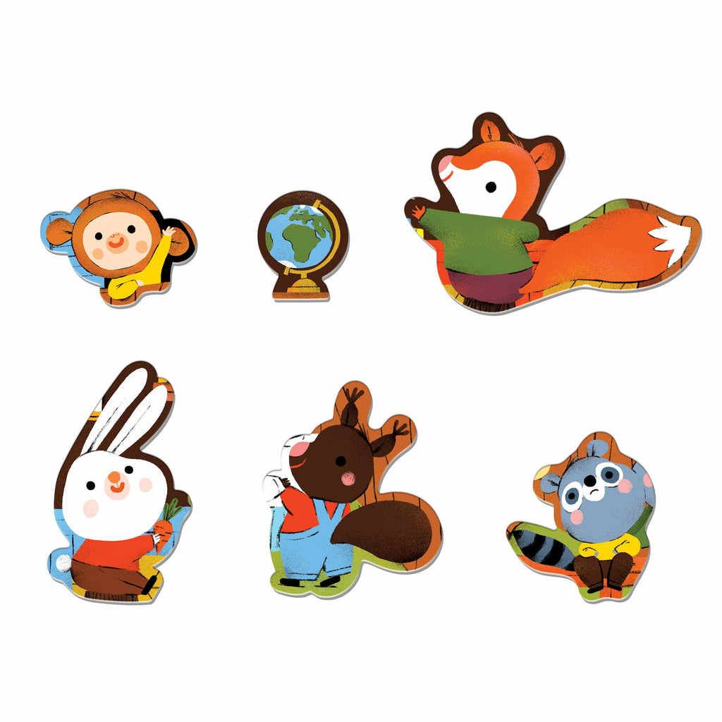 Forest School 25 Piece Floor Puzzle with Shaped Pieces - Mudpuppy