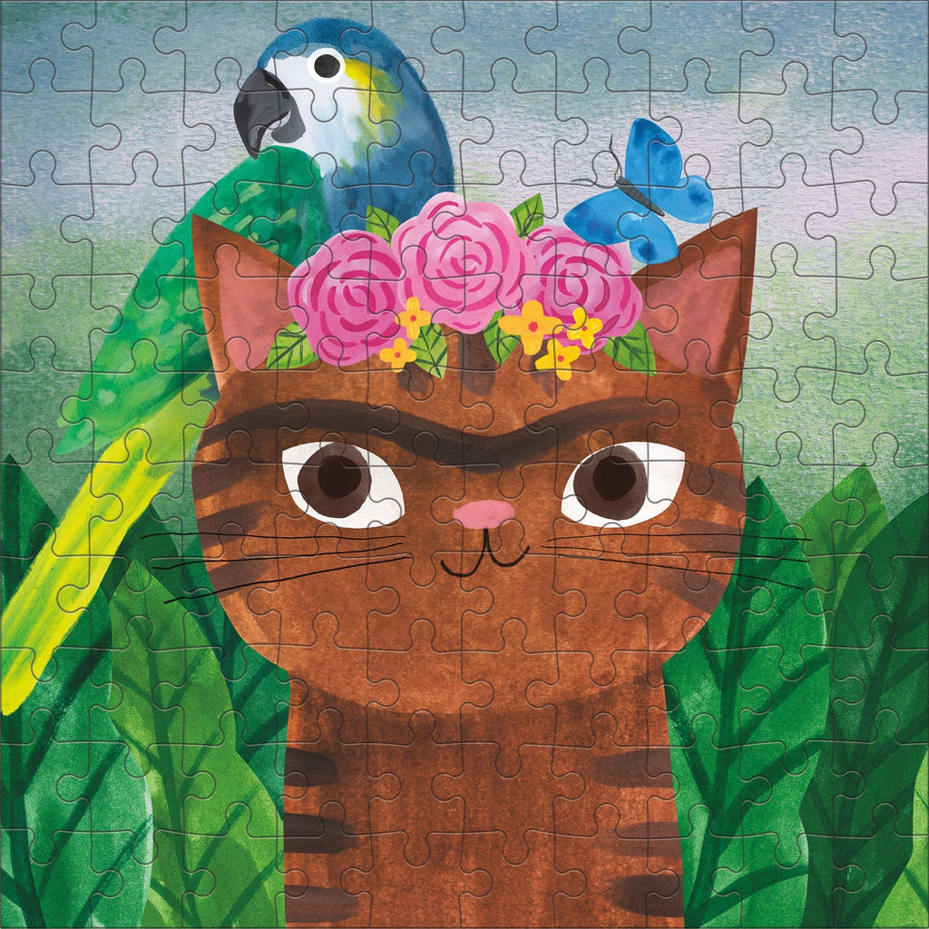 Frida Catlo Artsy Cats 100 Piece Puzzle Tin - Mudpuppy