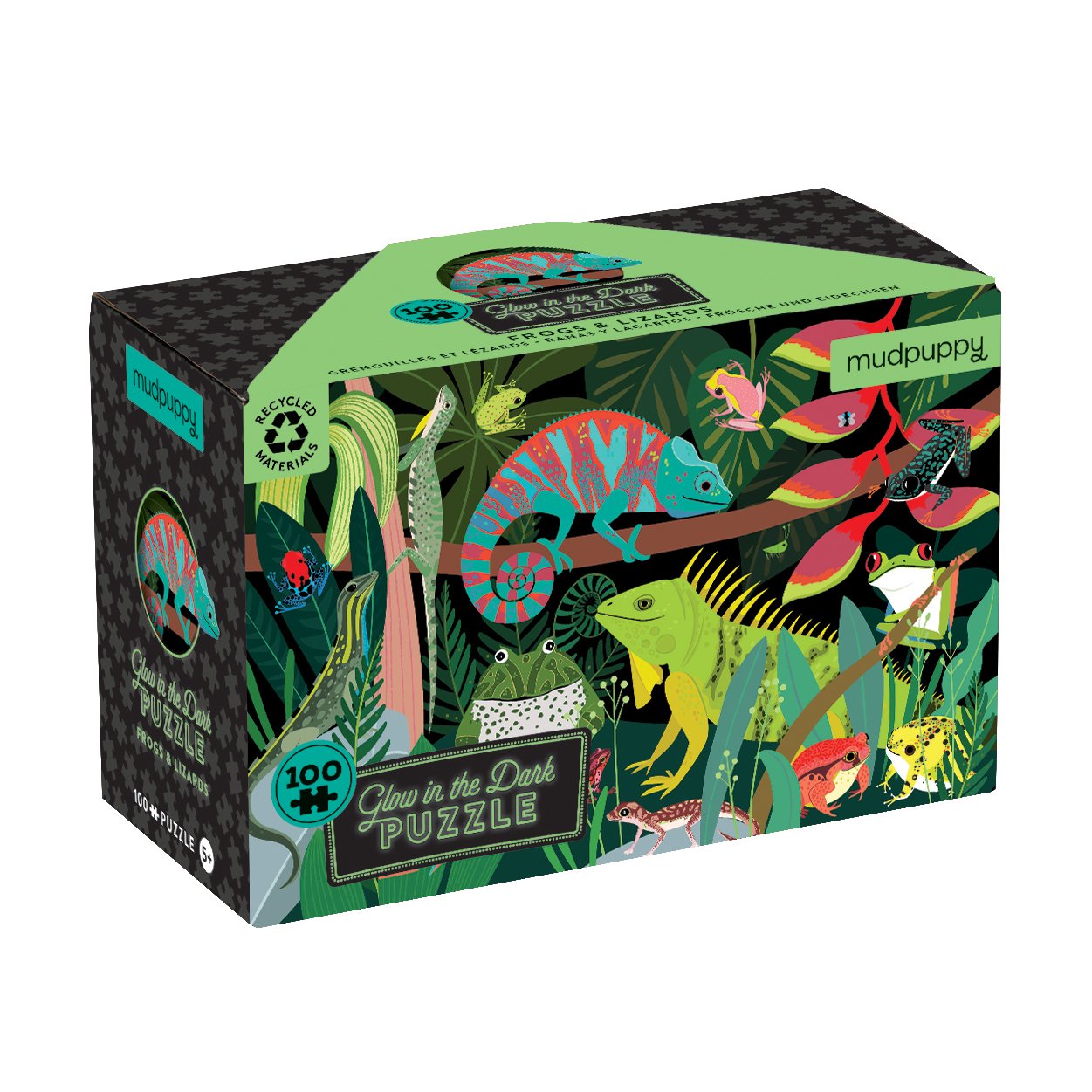 100 Piece Frogs & Lizards Glow in The Dark Puzzle