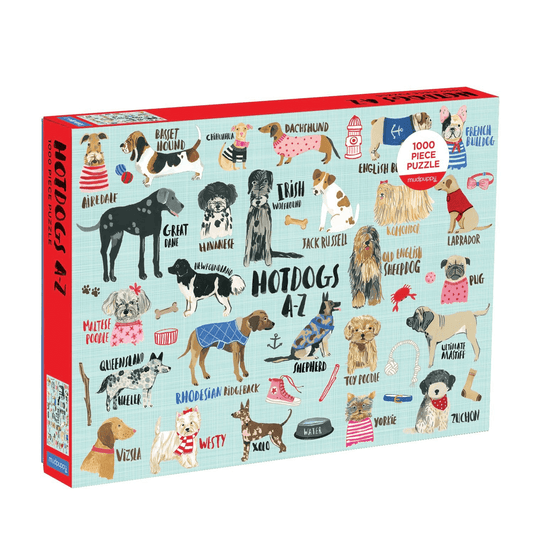 Hot Dogs A-Z 1000 Piece Family Puzzle - Mudpuppy