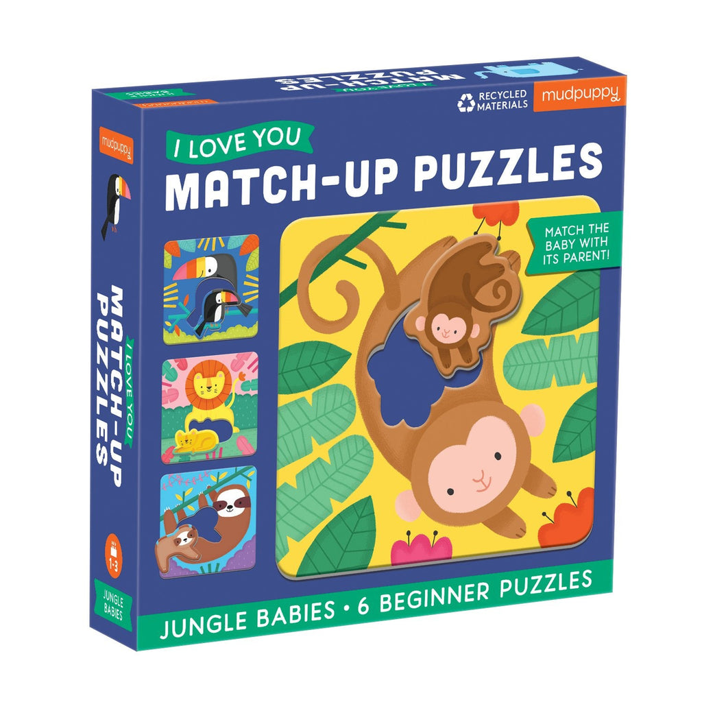 Jungle Babies I Love You Match-Up Puzzles - Mudpuppy