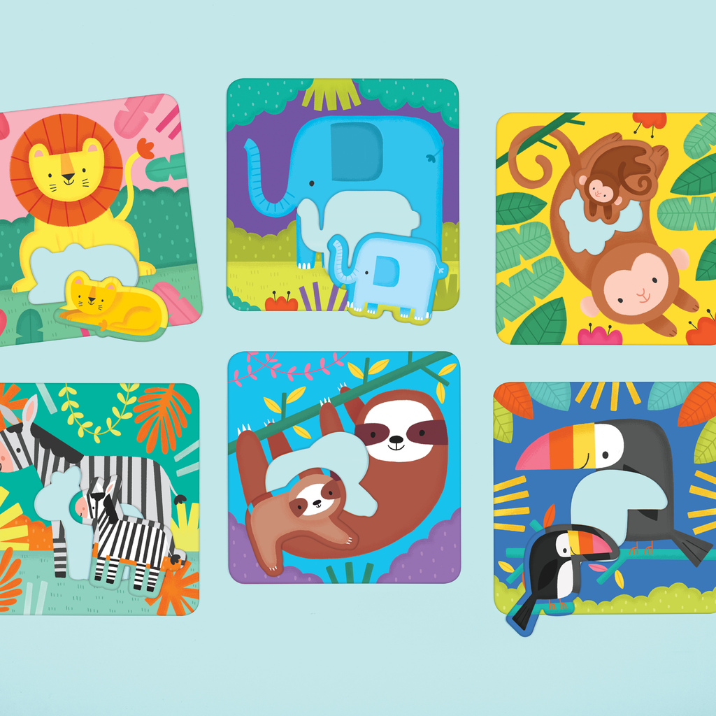 Jungle Babies I Love You Match-Up Puzzles I Love You Match-Up Puzzles Mudpuppy 