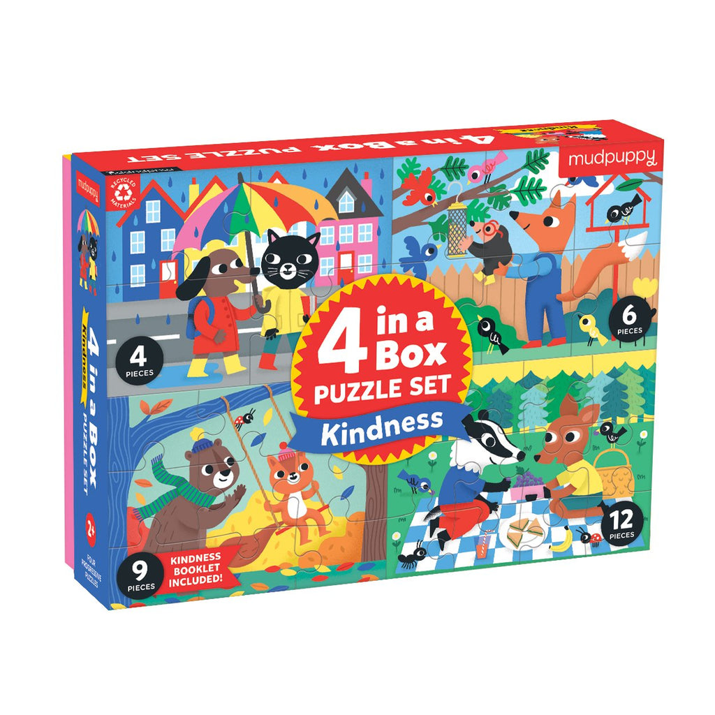 Kindness 4-In-a-Box Progressive Puzzle - Mudpuppy