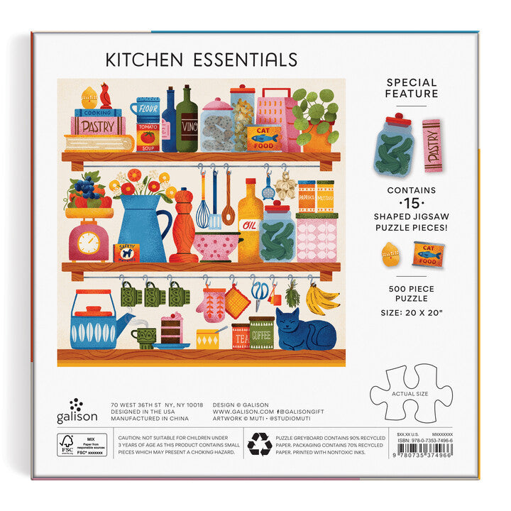 Kitchen Essentials 500 Piece Puzzle with Shaped Pieces Puzzles Muti 