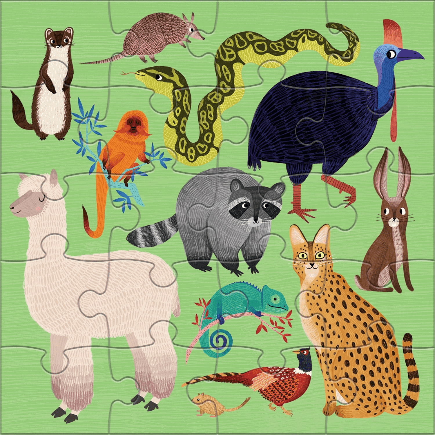 Magnets animaux puzzle - Mini Colocs