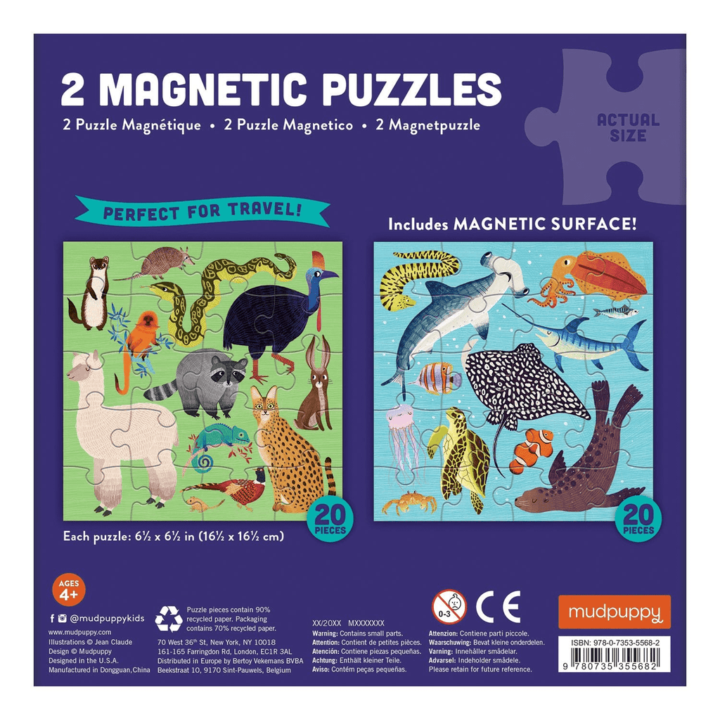 Land & Sea Animals Magnetic Puzzle - Mudpuppy