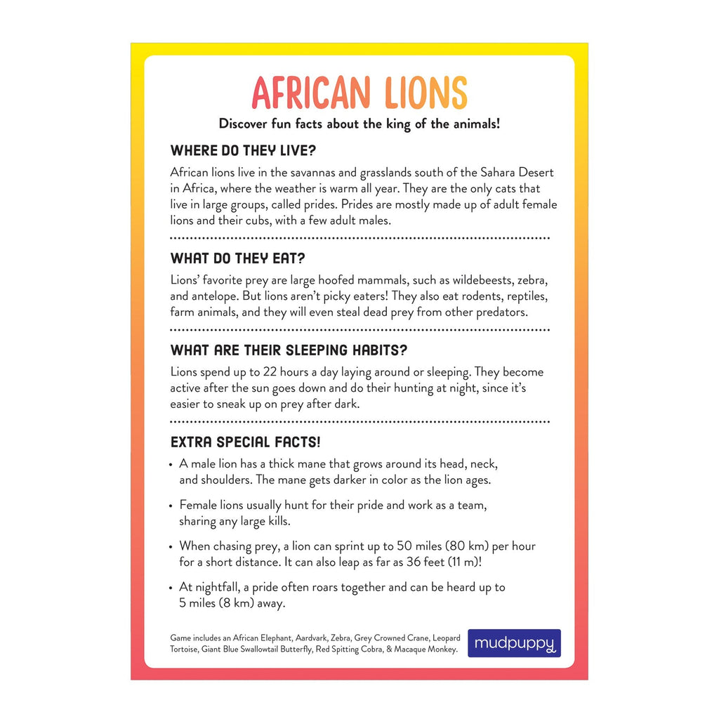 Lion's Safari Search Cooperative Game - Mudpuppy