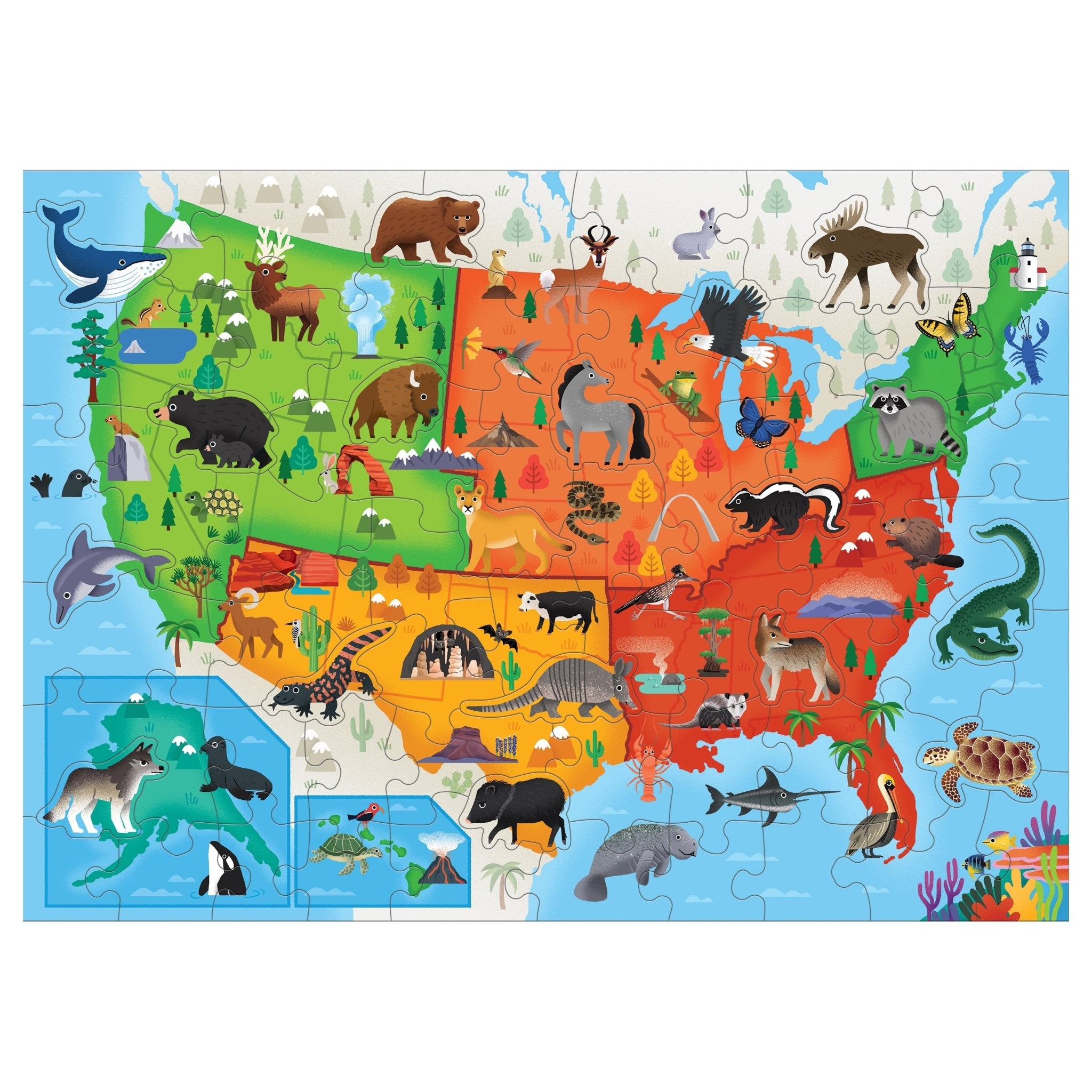 Little Park Ranger National Parks Map of the U.S.A. Geography Puzzle ...