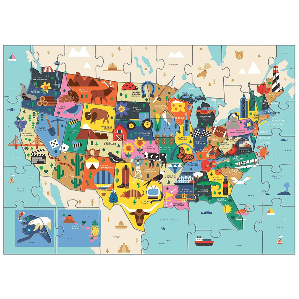 Map Of The U.S.A. Geography Puzzle - Mudpuppy