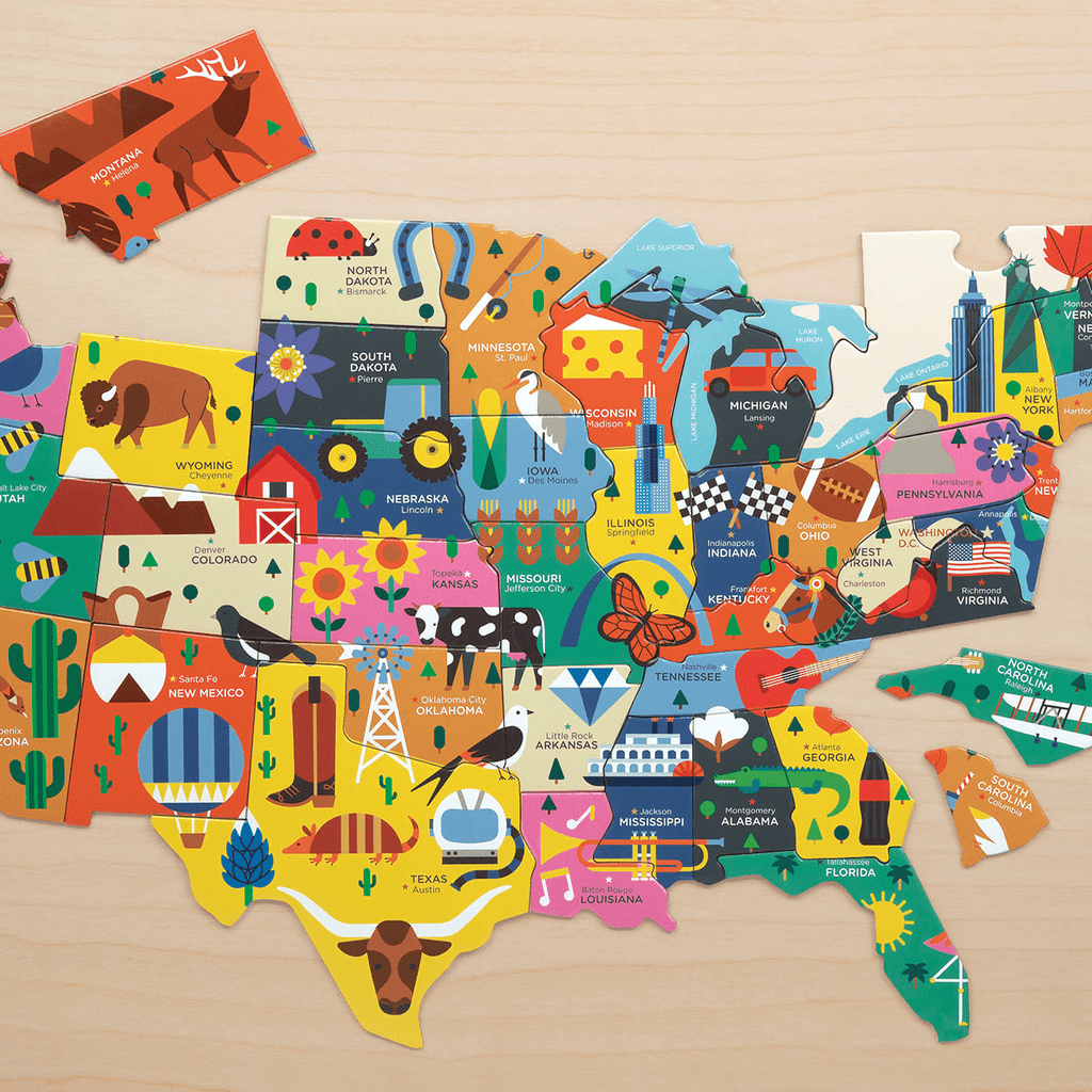 Map Of The U.S.A. Geography Puzzle - Mudpuppy