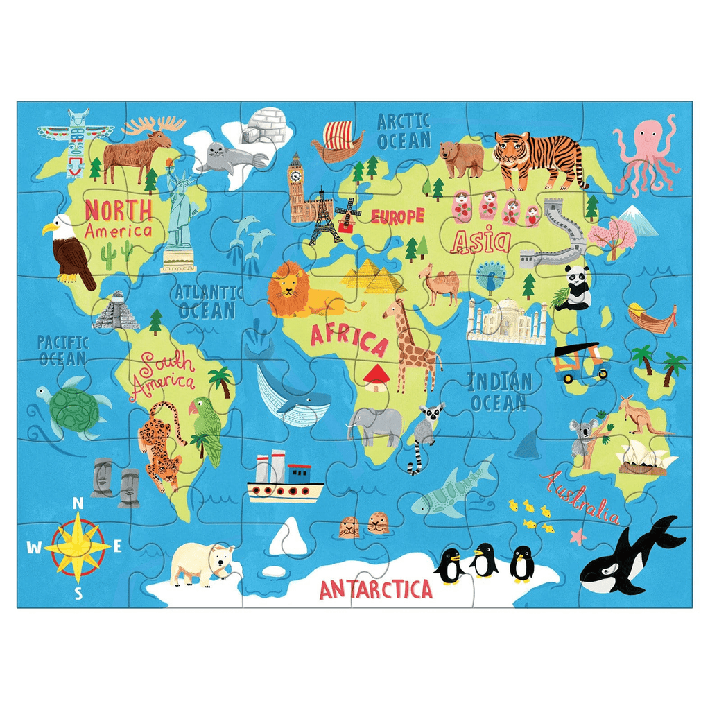 Map Of The World Puzzle To Go - Mudpuppy