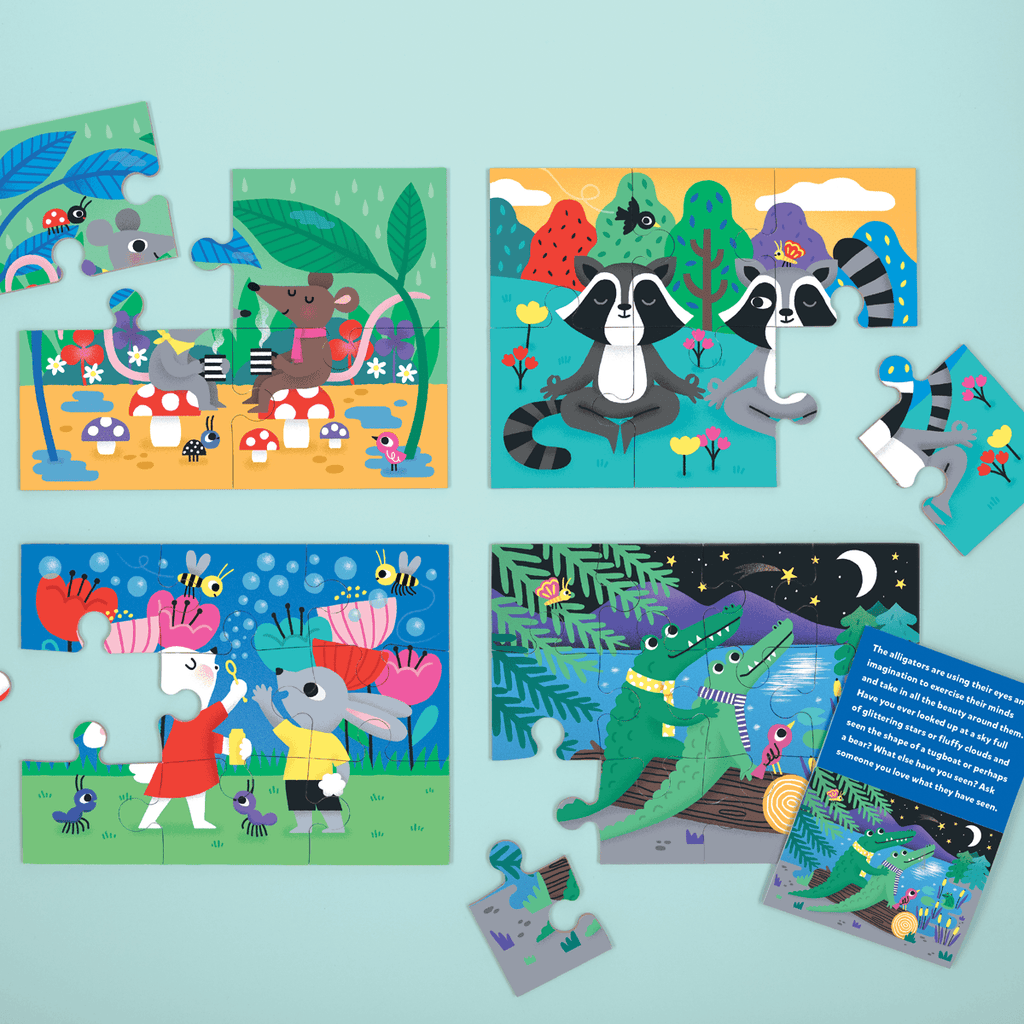 Mindful 4-In-a-Box Progressive Puzzle - Mudpuppy