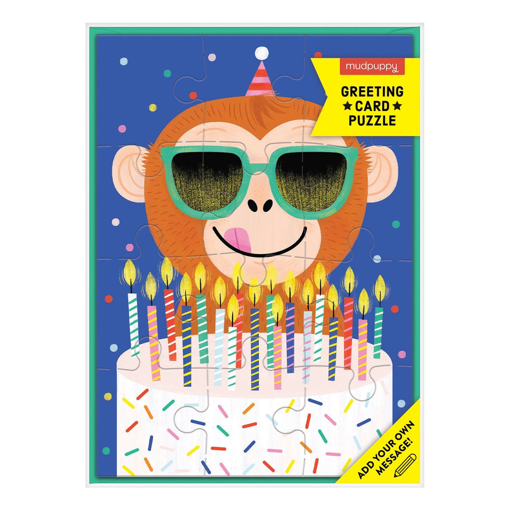 Monkey Cake Greeting Card Puzzle - Mudpuppy