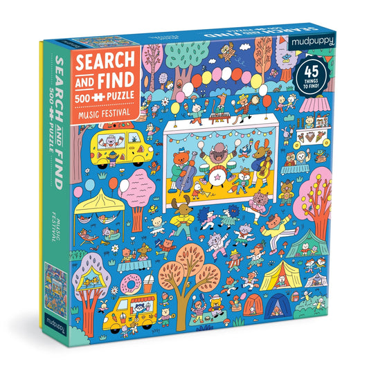 Music Festival 500 Piece Search & Find Family Puzzle - Mudpuppy