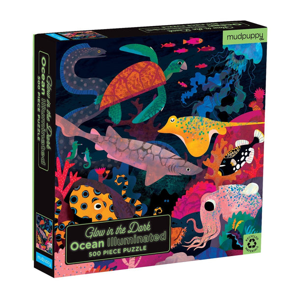 Ocean Illuminated 500 Piece Glow in the Dark Family Puzzle - Mudpuppy