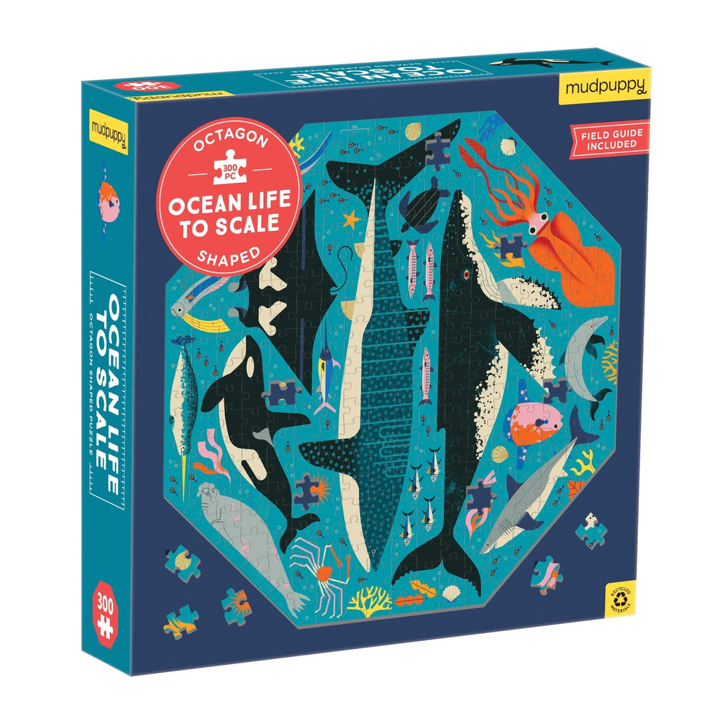 Ocean Life to Scale 300 Piece Octagon Shaped Puzzle - Mudpuppy