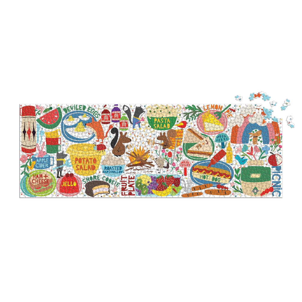 Picnic Party 1000 Piece Panoramic Family Puzzle - Mudpuppy