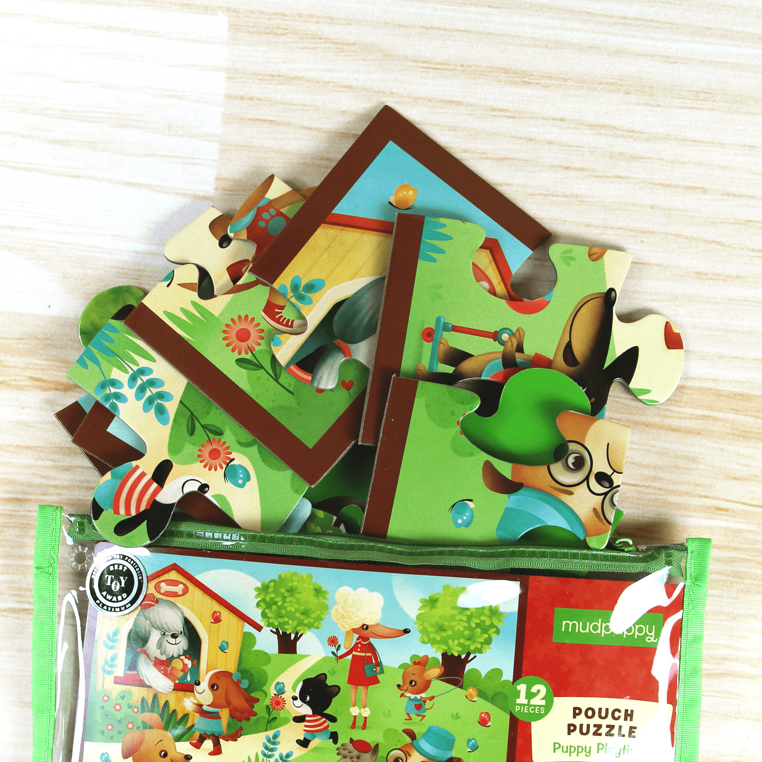 Puppy Playtime Pouch Puzzle: 12 Piece