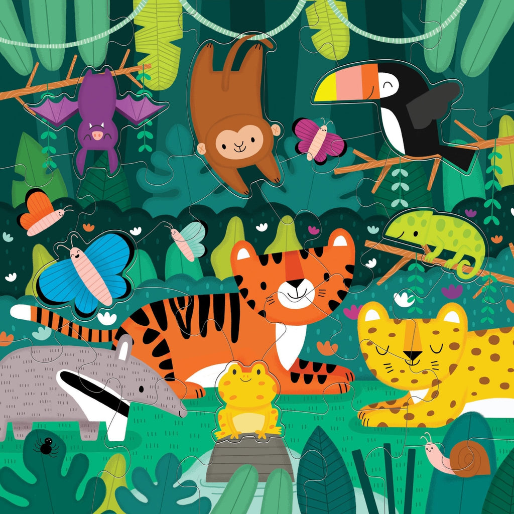 Rainforest 25 Piece Floor Puzzle with Shaped Pieces - Mudpuppy