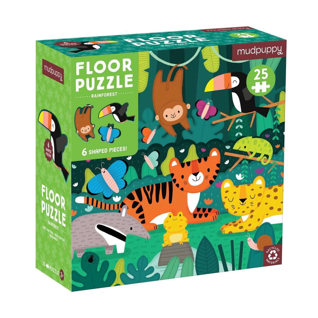 Rainforest 25 Piece Floor Puzzle with Shaped Pieces - Mudpuppy