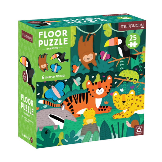 Rainforest 25 Piece Floor Puzzle with Shaped Pieces - Mudpuppy