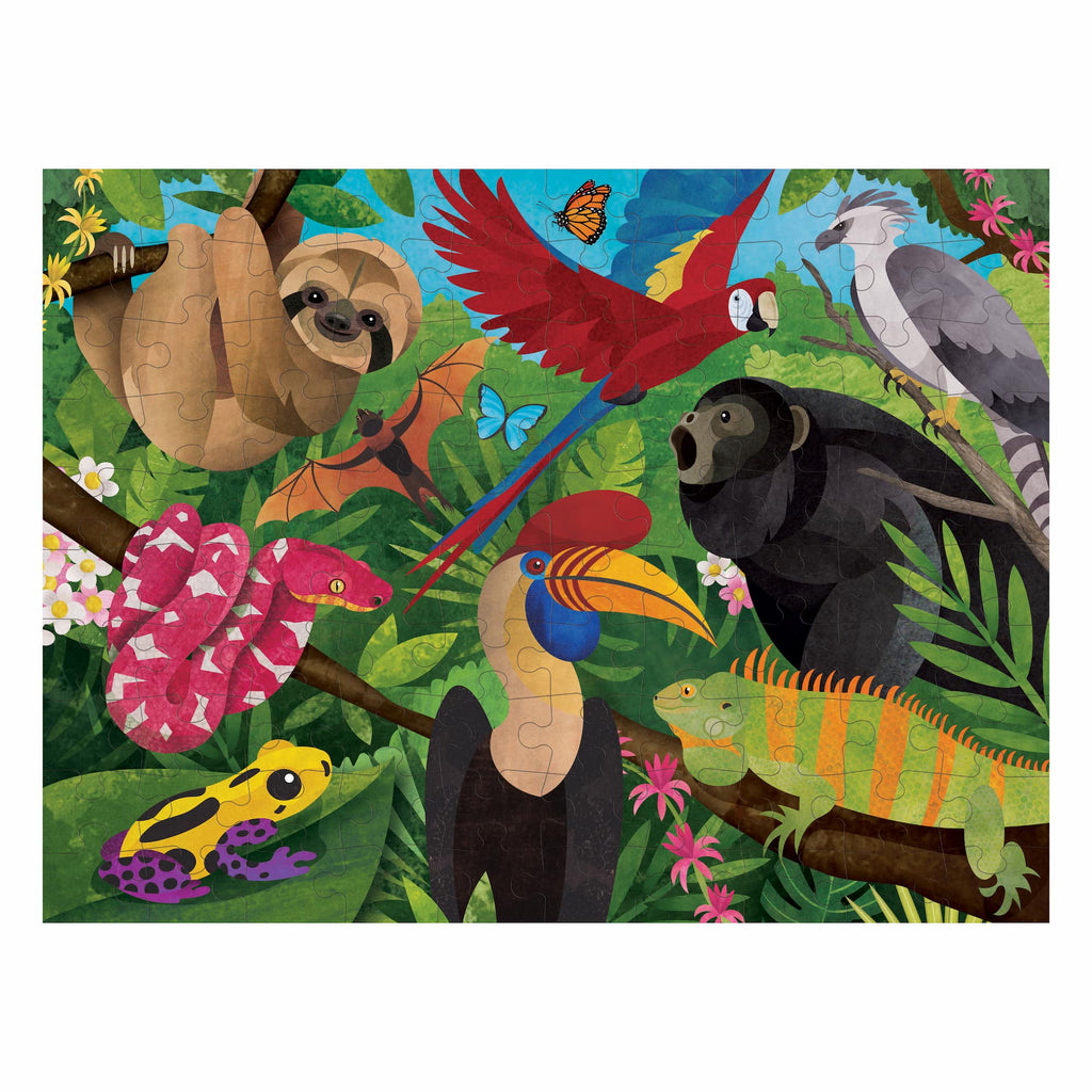 Rainforest Above & Below 100 Piece Double-Sided Puzzle - Mudpuppy