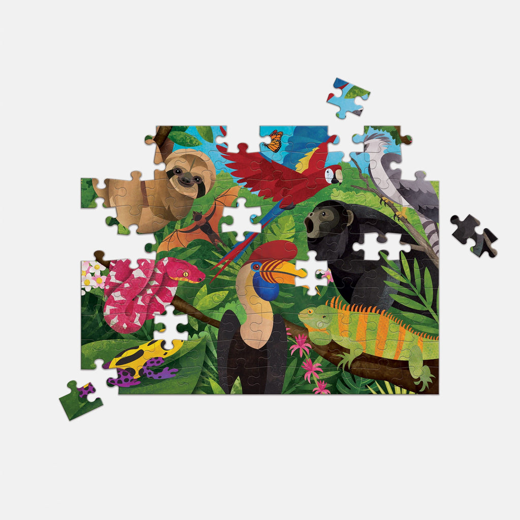 Rainforest Above & Below 100 Piece Double-Sided Puzzle - Mudpuppy
