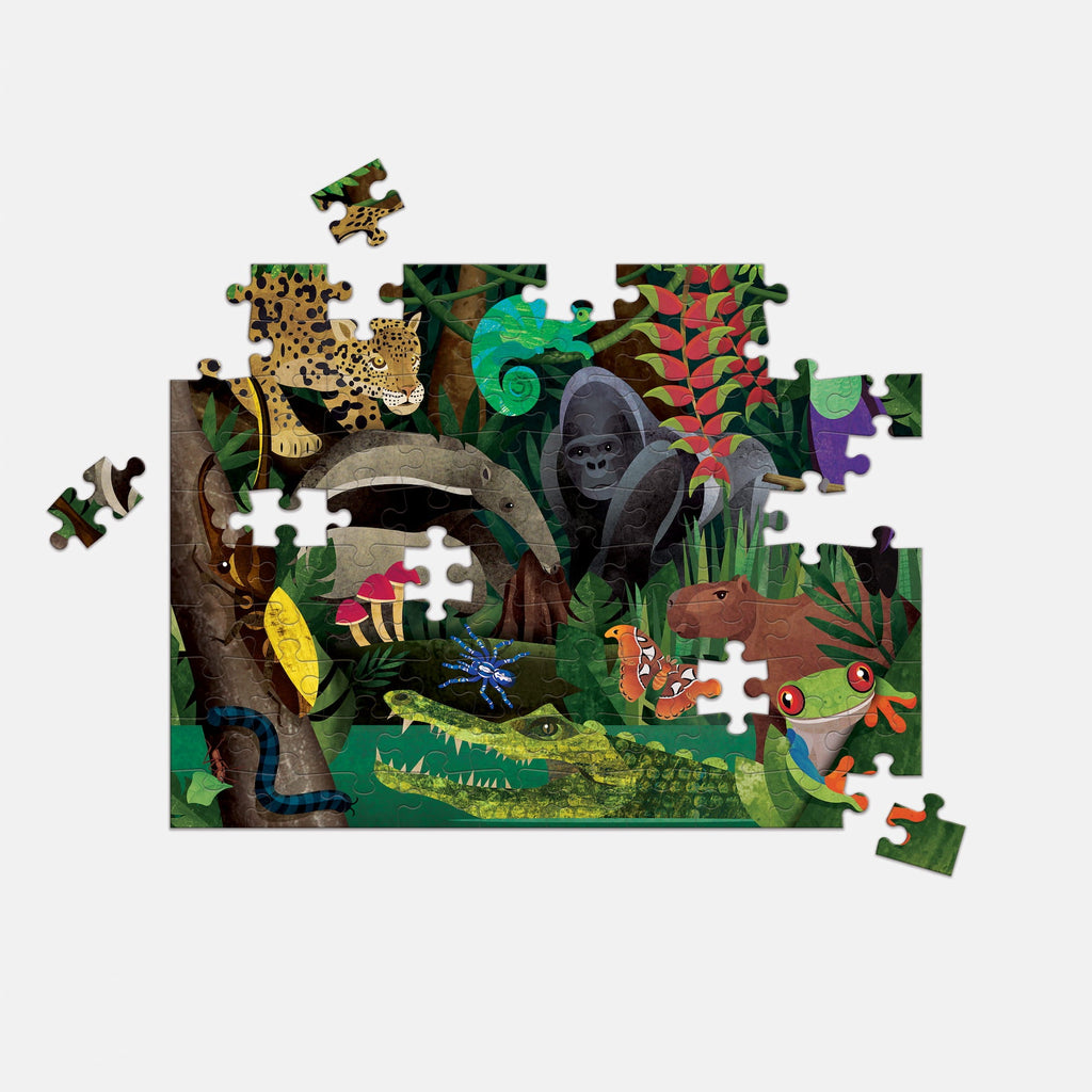 Rainforest Above & Below 100 Piece Double-Sided Puzzle - Mudpuppy