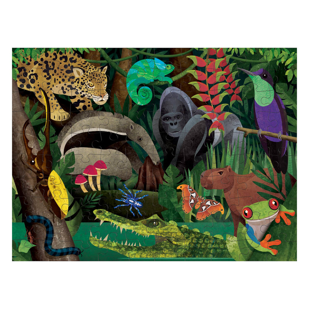 Rainforest Above & Below 100 Piece Double-Sided Puzzle - Mudpuppy