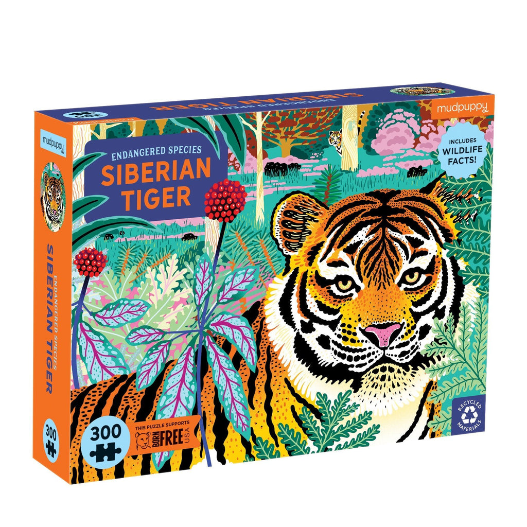 Siberian Tiger Endangered Species 300 Piece Puzzle - Mudpuppy