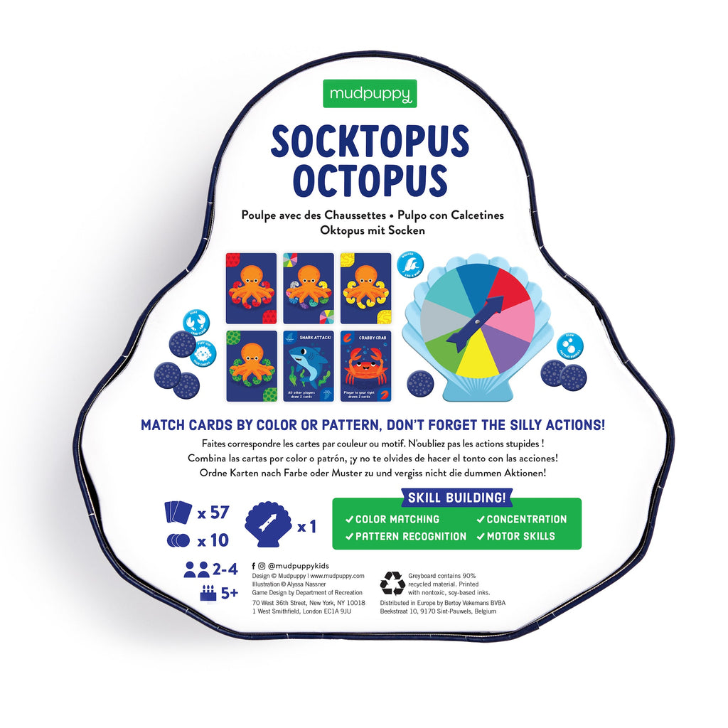 Socktopus Octopus Shaped Box Game - Mudpuppy