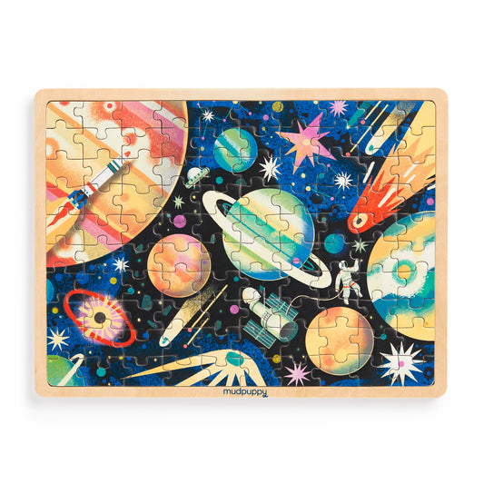 Space Mission 100 Piece Wood Puzzle + Display - Mudpuppy