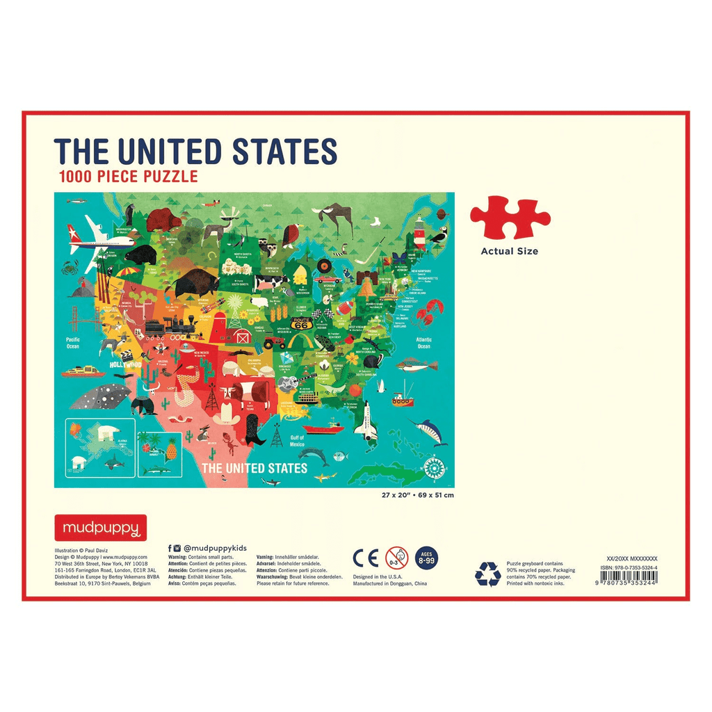 The United States 1000 Piece Family Puzzle - Mudpuppy