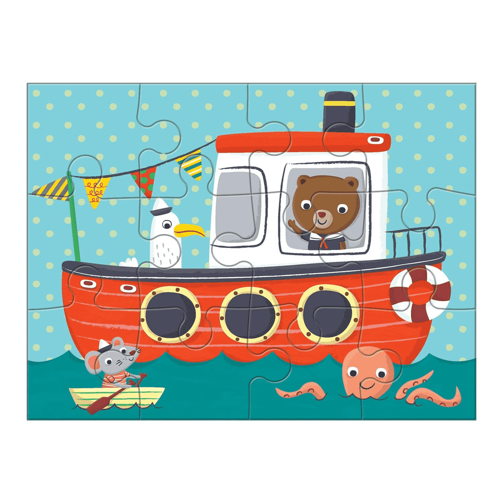 Transportation 4-In-a-Box Progressive Puzzle - Mudpuppy