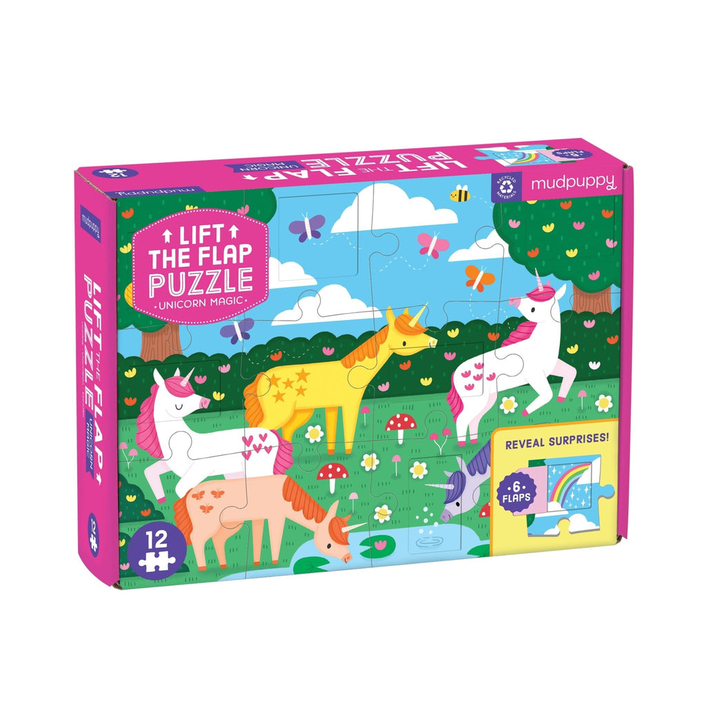 Unicorn Magic 12 Piece Lift the Flap Puzzle - Mudpuppy