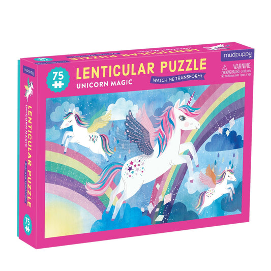 Unicorn Magic 75 Piece Lenticular Puzzle - Mudpuppy