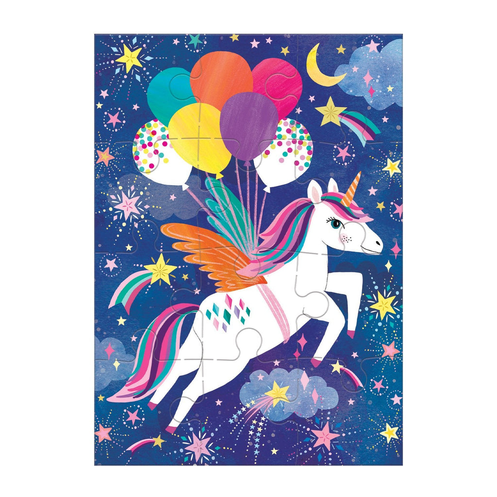 Unicorn Party Greeting Card Puzzle - Mudpuppy