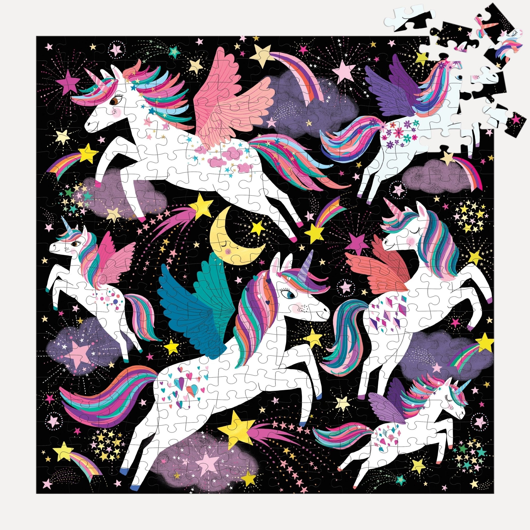 Unicorns Illuminated 300 Piece Glow in the Dark Family Puzzle - Mudpuppy