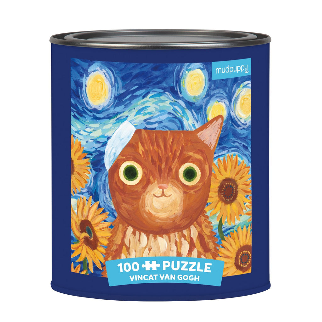 Vincat van Gogh Artsy Cats 100 Piece Puzzle Tin - Mudpuppy