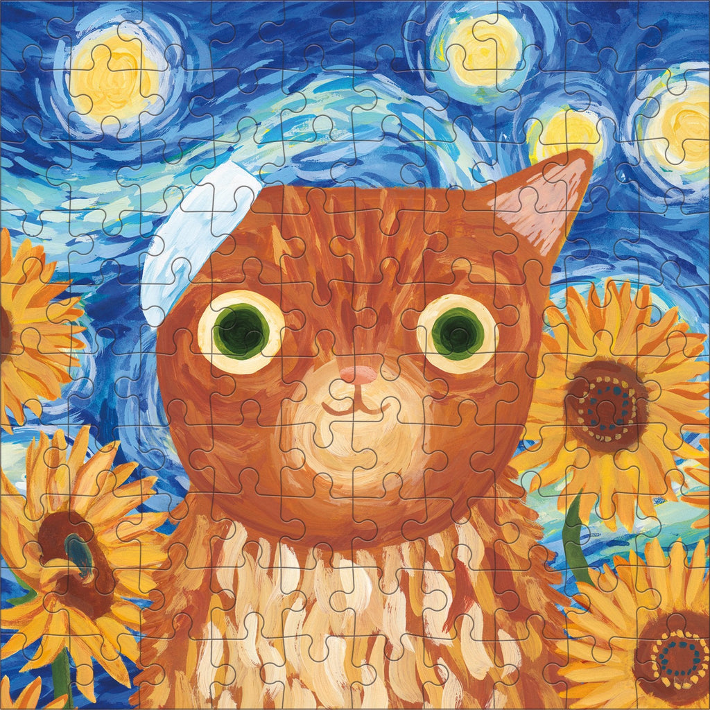 Vincat van Gogh Artsy Cats 100 Piece Puzzle Tin - Mudpuppy