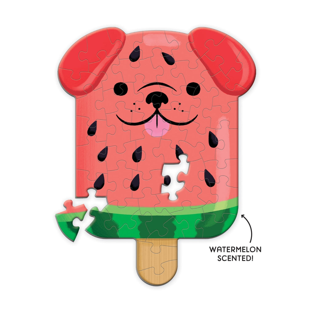 Watermelon Pupsicle 48 Piece Scratch and Sniff Shaped Mini Puzzle - Mudpuppy