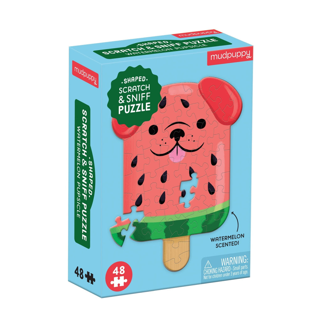 Watermelon Pupsicle 48 Piece Scratch and Sniff Shaped Mini Puzzle - Mudpuppy