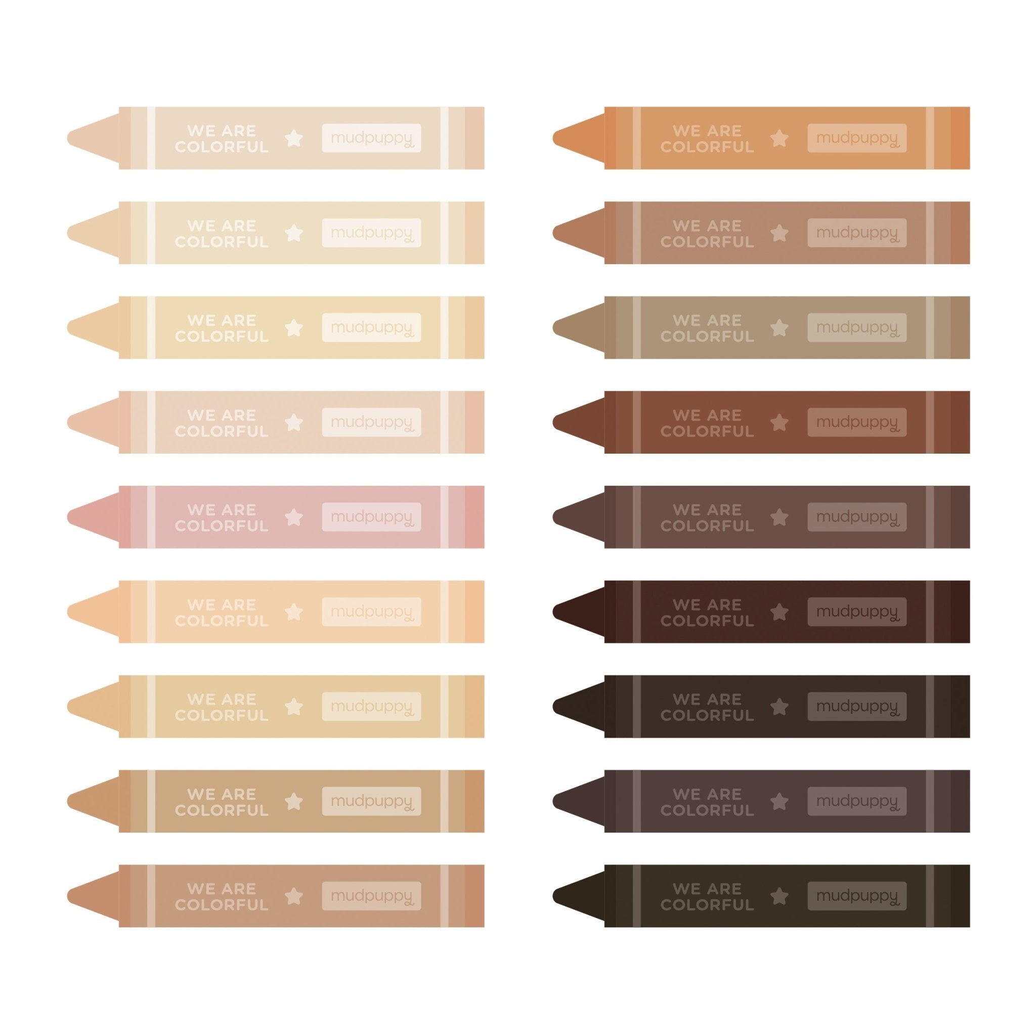 Skin Crayons We are Colorful Skin Tone Crayon Set - Mudpuppy