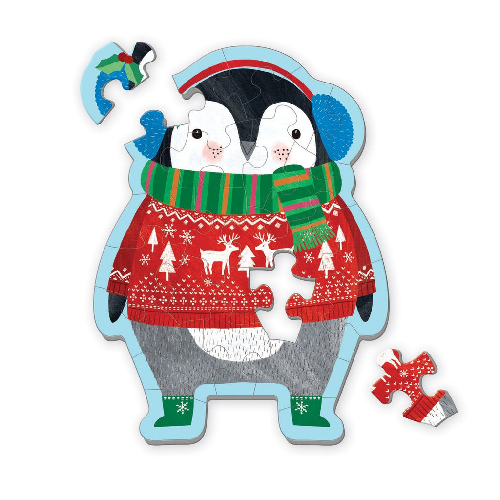 Winter Penguin Shaped Mini Puzzle - Mudpuppy