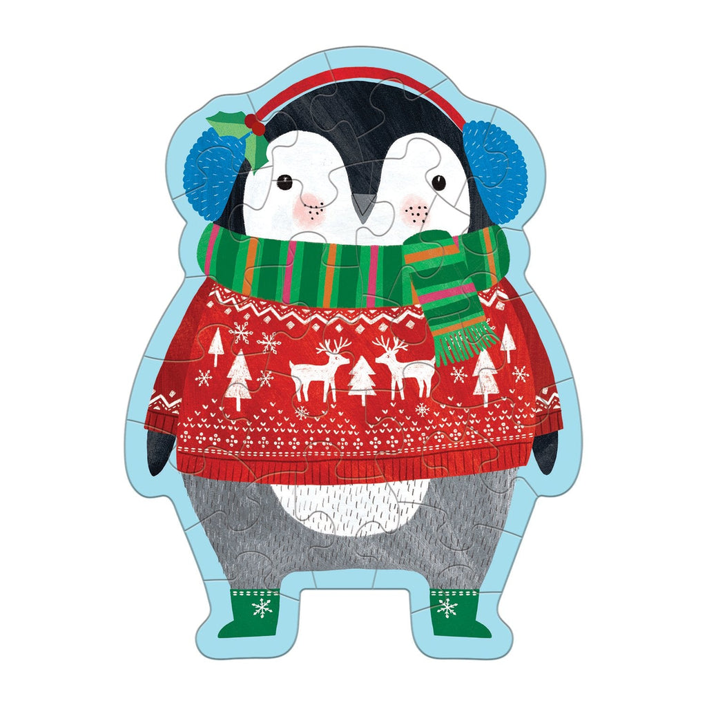 Winter Penguin Shaped Mini Puzzle - Mudpuppy